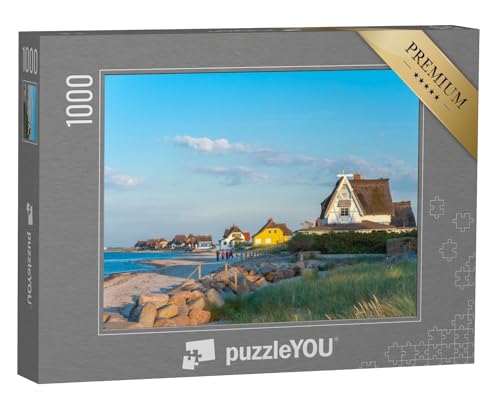 puzzleYOU: Puzzle 1000 Teile „Naturschutzgebiet Graswarder mit Villen, Heiligenhafen, Ostsee“ von puzzleYOU