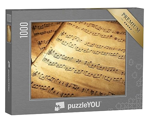 puzzleYOU: Puzzle 1000 Teile „Puzzle-Motiv Notenblätter Hintergrund“ – aus der Puzzle-Kollektion Musik, Menschen von puzzleYOU