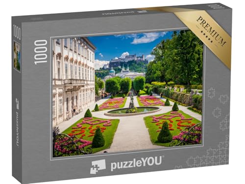 puzzleYOU: Puzzle 1000 Teile „Schloss Mirabell und die Salzburger Burg, Österreich“ – aus der Puzzle-Kollektion Parks, Österreich, Blumen & Pflanzen von puzzleYOU