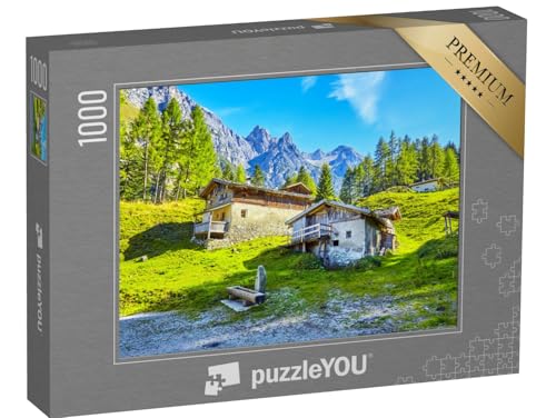 puzzleYOU: Puzzle 1000 Teile „Schöner Alter Bergbauernhof, Stubaital, Tirol, Österreich“ – aus der Puzzle-Kollektion Berge & Täler von puzzleYOU