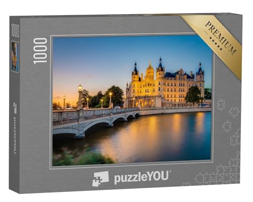 puzzleYOU: Puzzle 1000 Teile „Schweriner Schloss: Wahrzeichen der Landeshauptstadt von Mecklenburg-Vorpommern“ – aus der Puzzle-Kollektion Burgen, Schwerin von puzzleYOU
