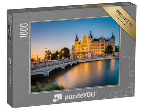 puzzleYOU: Puzzle 1000 Teile „Schweriner Schloss: Wahrzeichen der Landeshauptstadt von Mecklenburg-Vorpommern“ – aus der Puzzle-Kollektion Burgen, Schwerin von puzzleYOU