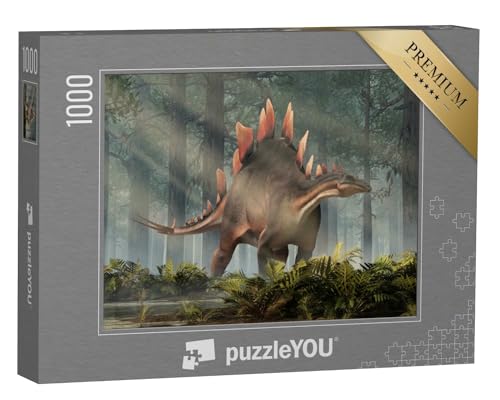 puzzleYOU: Puzzle 1000 Teile „Stegosaurus, EIN Pflanzenfresser, 3D-Illustration“ – aus der Puzzle-Kollektion Dinosaurier, Tiere aus Fantasy & Urzeit von puzzleYOU