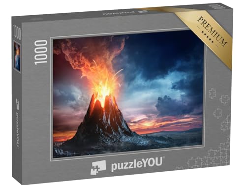 puzzleYOU: Puzzle 1000 Teile „Vulkanischer Berg in Eruption, Vulkanausbruch, 3D-Illustration“ – aus der Puzzle-Kollektion Vulkane puzzleYOU: Puzzle 1000 Teile „Vulkanischer Berg in Eruption, Vulkanausbruch, 3D-Illustration“ – aus der Puzzle-Kollektion Vulkane von puzzleYOU