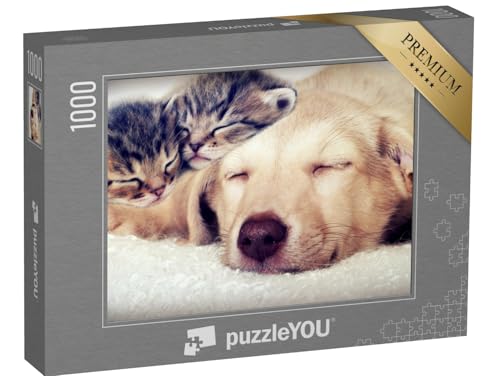 puzzleYOU: Puzzle 1000 Teile „Welpe und Kätzchen schlafen“ – aus der Puzzle-Kollektion Tiere, Katzen-Puzzles puzzleYOU: Puzzle 1000 Teile „Welpe und Kätzchen schlafen“ – aus der Puzzle-Kollektion Tiere, Katzen-Puzzles von puzzleYOU