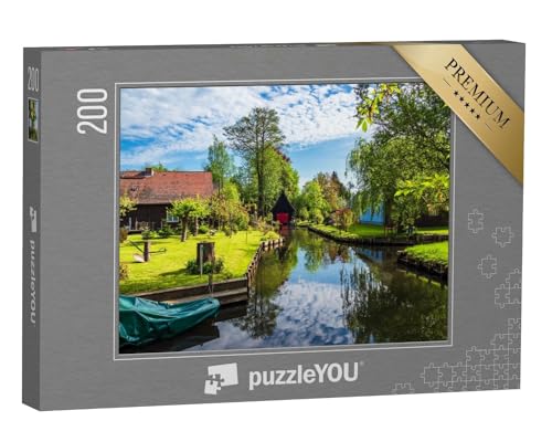 puzzleYOU: Puzzle 200 Teile „Alte Katen im Spreewald, Deutschland“ – aus der Puzzle-Kollektion Spreewald, Brandenburg von puzzleYOU