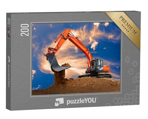 puzzleYOU: Puzzle 200 Teile „Bagger bei der Arbeit auf Einer Baustelle“ – aus der Puzzle-Kollektion Bagger von puzzleYOU