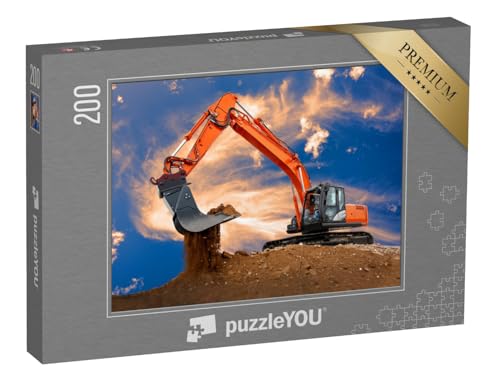 puzzleYOU: Puzzle 200 Teile „Bagger bei der Arbeit auf Einer Baustelle“ – aus der Puzzle-Kollektion Bagger von puzzleYOU