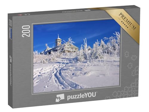 puzzleYOU: Puzzle 200 Teile „Berg Fichtelberg im Winter“ – aus der Puzzle-Kollektion Erzgebirge von puzzleYOU