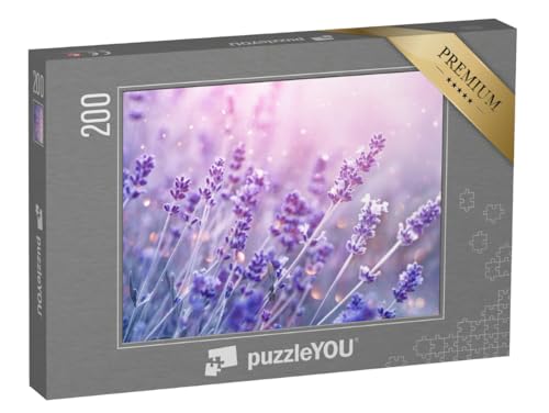 puzzleYOU: Puzzle 200 Teile „Blühender Lavendel im sanften Abendlicht“ – aus der Puzzle-Kollektion Lavendel, Blumen & Pflanzen von puzzleYOU
