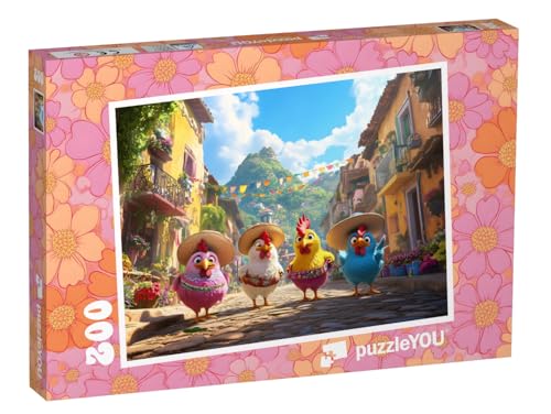 puzzleYOU: Puzzle 200 Teile „Bunte Hühner im Sommerurlaub“ – aus der Puzzle-Kollektion Kinderpuzzle puzzleYOU: Puzzle 200 Teile „Bunte Hühner im Sommerurlaub“ – aus der Puzzle-Kollektion Kinderpuzzle von puzzleYOU