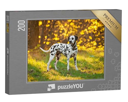 puzzleYOU: Puzzle 200 Teile „Dalmatiner bei Sonnenuntergang“ – aus der Puzzle-Kollektion Dalmatiner von puzzleYOU
