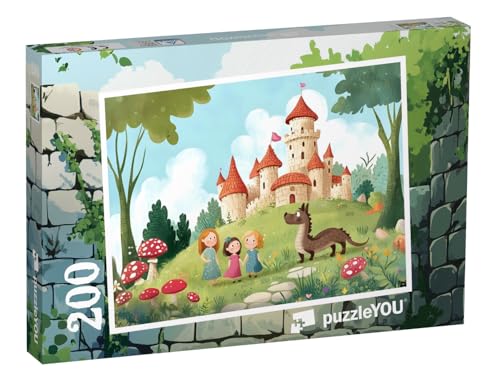 puzzleYOU: Puzzle 200 Teile „Das Zauberschloss des kleinen Drachens“ – aus der Puzzle-Kollektion Kinderpuzzle von puzzleYOU