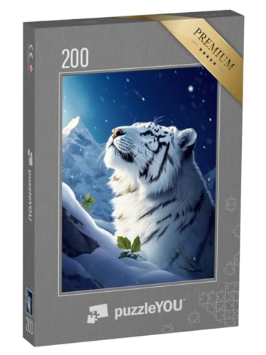 puzzleYOU: Puzzle 200 Teile „Der Traum des Schneetigers“ von puzzleYOU