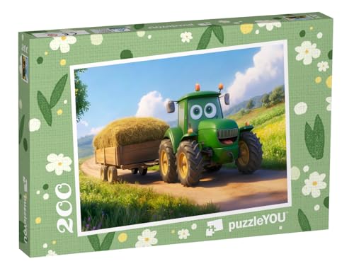 puzzleYOU: Puzzle 200 Teile „Der kleine Bulldog auf großer Fahrt“ – aus der Puzzle-Kollektion Kinderpuzzle von puzzleYOU