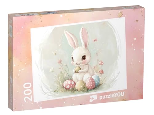 puzzleYOU: Puzzle 200 Teile „Der kleine Kuschelhase und Sein Osterei“ von puzzleYOU
