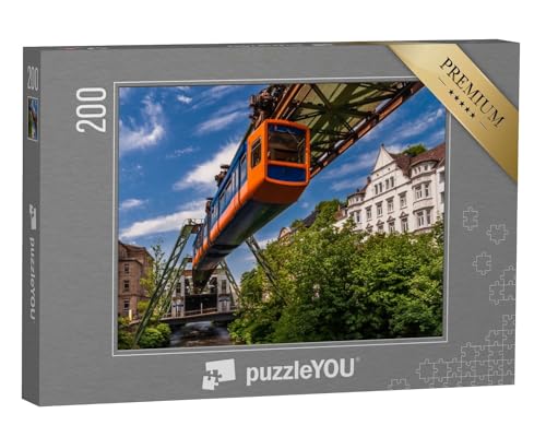puzzleYOU: Puzzle 200 Teile „Die Schwebende Straßenbahn in Wuppertal“ – aus der Puzzle-Kollektion Wuppertal von puzzleYOU