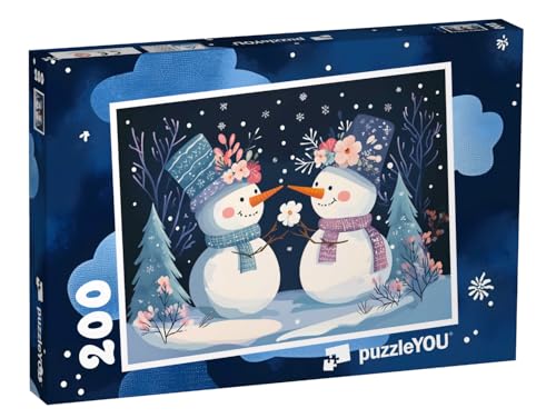 puzzleYOU: Puzzle 200 Teile „Die kleine Schneemannfamilie“ – aus der Puzzle-Kollektion Kinderpuzzle von puzzleYOU