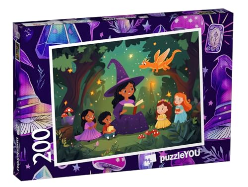 puzzleYOU: Puzzle 200 Teile „Die kleinen Zauberlehrlinge im Märchenwald“ – aus der Puzzle-Kollektion Kinderpuzzle von puzzleYOU