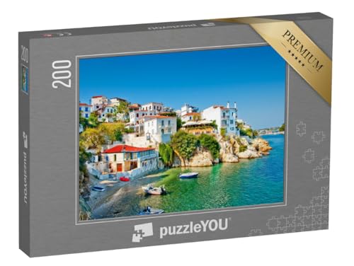 puzzleYOU: Puzzle 200 Teile „Dorf auf der Insel Skiathos in Griechenland“ – aus der Puzzle-Kollektion Mittelmeer von puzzleYOU