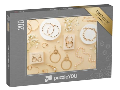 puzzleYOU: Puzzle 200 Teile „Eleganter Goldener Schmuck, Armbänder, Ohrringe, Ketten“ puzzleYOU: Puzzle 200 Teile „Eleganter Goldener Schmuck, Armbänder, Ohrringe, Ketten“ von puzzleYOU