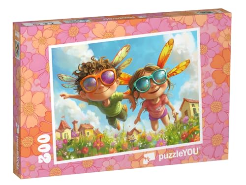 puzzleYOU: Puzzle 200 Teile „Elfengeschwister fliegen über den Blumengarten“ – aus der Puzzle-Kollektion Kinderpuzzle puzzleYOU: Puzzle 200 Teile „Elfengeschwister fliegen über den Blumengarten“ – aus der Puzzle-Kollektion Kinderpuzzle von puzzleYOU