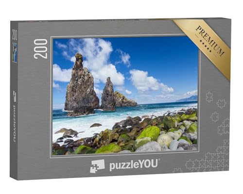 puzzleYOU: Puzzle 200 Teile „Felsküste mit Kleiner Insel Riberira da Janela, Madeira, Portugal“ – aus der Puzzle-Kollektion Madeira von puzzleYOU