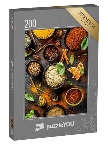 puzzleYOU: Puzzle 200 Teile „Gewürze und Kräuter in kleinen Schalen“ – aus der Puzzle-Kollektion Gewürze von puzzleYOU