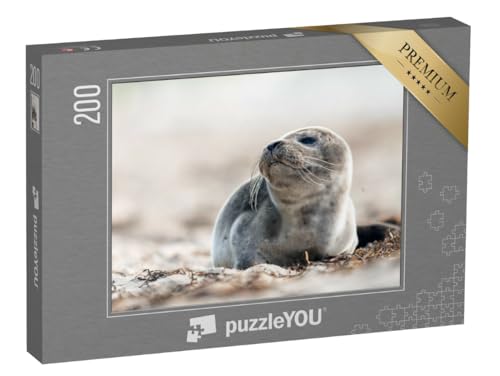 puzzleYOU: Puzzle 200 Teile „Junge Robbe am Strand der Ostsee“ – aus der Puzzle-Kollektion Robben von puzzleYOU