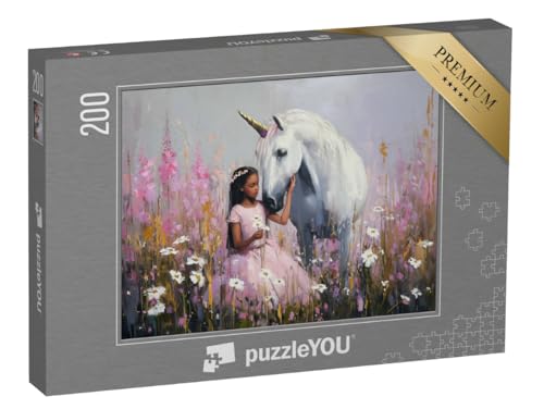 puzzleYOU: Puzzle 200 Teile „Kind mit Einhorn in Einer Blumenwiese“ puzzleYOU: Puzzle 200 Teile „Kind mit Einhorn in Einer Blumenwiese“ von puzzleYOU