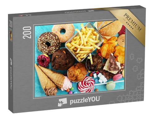 puzzleYOU: Puzzle 200 Teile „Lebensmittel, die schlecht für Figur, Haut, Herz und Zähne sind“ – aus der Puzzle-Kollektion Essen und Trinken puzzleYOU: Puzzle 200 Teile „Lebensmittel, die schlecht für Figur, Haut, Herz und Zähne sind“ – aus der Puzzle-Kollektion Essen und Trinken von puzzleYOU