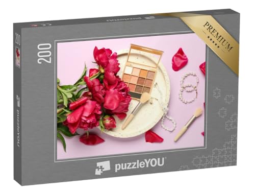 puzzleYOU: Puzzle 200 Teile „Lidschattenpalette mit Pinsel und roten Blumen“ puzzleYOU: Puzzle 200 Teile „Lidschattenpalette mit Pinsel und roten Blumen“ von puzzleYOU