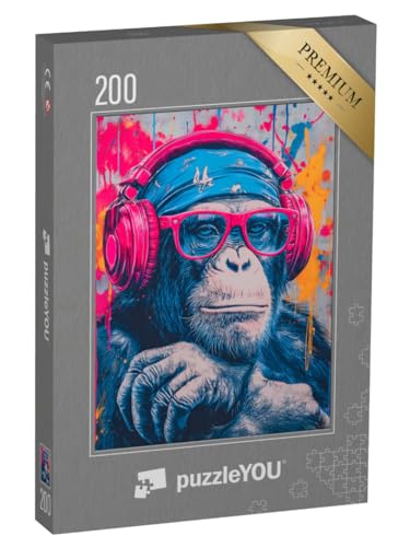 puzzleYOU: Puzzle 200 Teile „Monkey Beats“ – aus der Puzzle-Kollektion Anime, Kunst & Fantasy von puzzleYOU