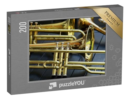 puzzleYOU: Puzzle 200 Teile „Nahaufnahme Einer Trompete“ – aus der Puzzle-Kollektion Musik, Menschen von puzzleYOU