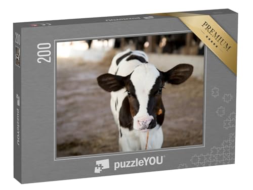 puzzleYOU: Puzzle 200 Teile „Neugieriges kleines Kälbchen“ – aus der Puzzle-Kollektion Kühe & Kälber von puzzleYOU