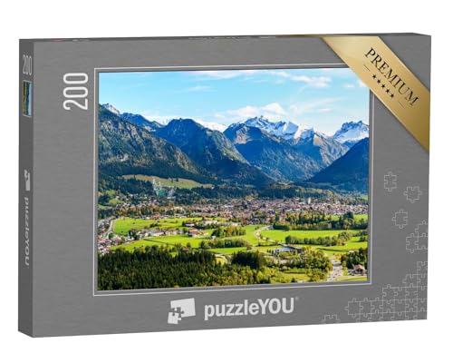 puzzleYOU: Puzzle 200 Teile „Panoramablick auf Obersdorf im Allgäu“ – aus der Puzzle-Kollektion Allgäu von puzzleYOU