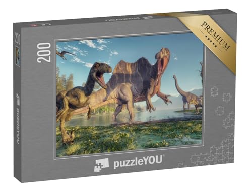 puzzleYOU: Puzzle 200 Teile „Spinosaurus und Deinonychus, Dschungel-Szene, 3D-Illustration“ – aus der Puzzle-Kollektion Dinosaurier, Tiere aus Fantasy & Urzeit puzzleYOU: Puzzle 200 Teile „Spinosaurus und Deinonychus, Dschungel-Szene, 3D-Illustration“ – aus der Puzzle-Kollektion Dinosaurier, Tiere aus Fantasy & Urzeit von puzzleYOU