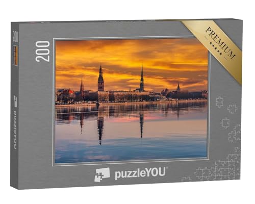 puzzleYOU: Puzzle 200 Teile „Stadtbild von Riga, Lettland“ – aus der Puzzle-Kollektion Lettland von puzzleYOU