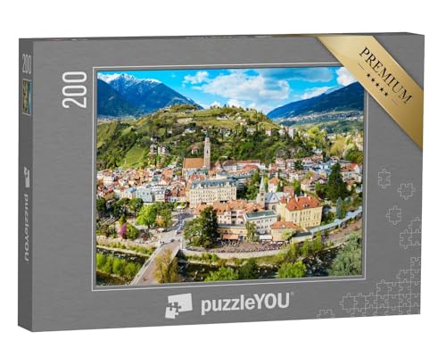 puzzleYOU: Puzzle 200 Teile „Stadtzentrum von Meran aus der Luft, Südtirol, Italien“ – aus der Puzzle-Kollektion Italien von puzzleYOU