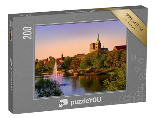 puzzleYOU: Puzzle 200 Teile „Stralsund am Abend: Bild der Stadt“ – aus der Puzzle-Kollektion Stralsund, Deutschland, Mecklenburg-Vorpommern, Regionale Puzzles Deutschland von puzzleYOU