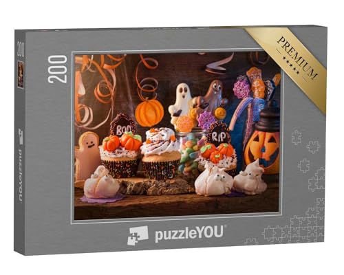 puzzleYOU: Puzzle 200 Teile „Süßigkeiten für die Halloween-Party“ – aus der Puzzle-Kollektion Festtage von puzzleYOU