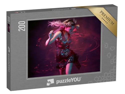 puzzleYOU: Puzzle 200 Teile „Tanz im Neonlicht“ – aus der Puzzle-Kollektion Tanz, Menschen von puzzleYOU