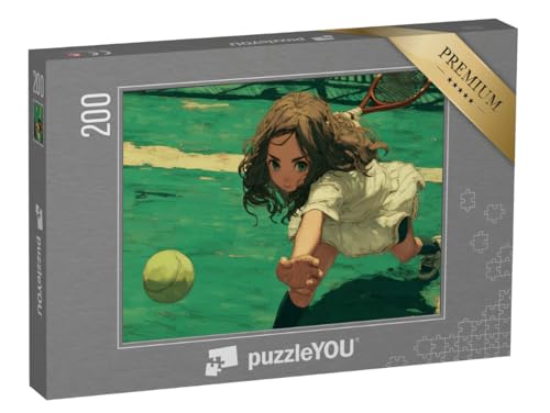 puzzleYOU: Puzzle 200 Teile „Tennisspielerin in Action“ – aus der Puzzle-Kollektion Anime von puzzleYOU