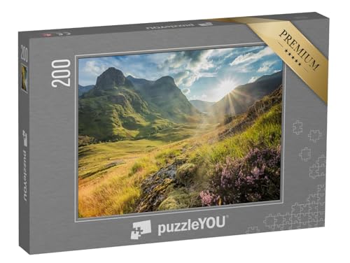 puzzleYOU: Puzzle 200 Teile „Unberührte Natur an den Bergen von Glencoe, Schottische Highlands“ – aus der Puzzle-Kollektion Schottland von puzzleYOU