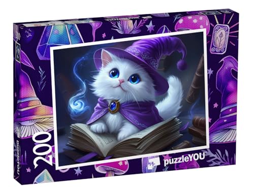 puzzleYOU: Puzzle 200 Teile „Unterwegs auf samtigen Zauberpfoten“ – aus der Puzzle-Kollektion Kinderpuzzle von puzzleYOU