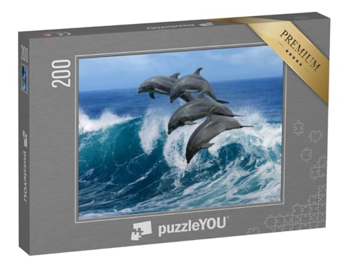 puzzleYOU: Puzzle 200 Teile „Vier schöne Delphine springen über brechende Wellen, Hawaii“ – aus der Puzzle-Kollektion Delfine, Exotische Tiere & Trend-Tiere puzzleYOU: Puzzle 200 Teile „Vier schöne Delphine springen über brechende Wellen, Hawaii“ – aus der Puzzle-Kollektion Delfine, Exotische Tiere & Trend-Tiere von puzzleYOU