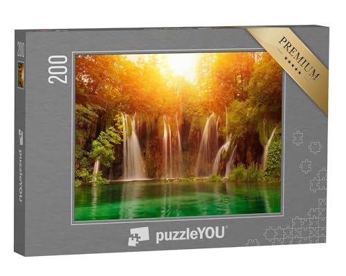 puzzleYOU: Puzzle 200 Teile „Wasserfälle im Nationalpark Plitvicer Seen, Kroatien“ – aus der Puzzle-Kollektion Wasserfälle von puzzleYOU