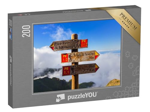 puzzleYOU: Puzzle 200 Teile „Wegweiser in den Bergen von Madeira, Portugal“ – aus der Puzzle-Kollektion Portugal von puzzleYOU