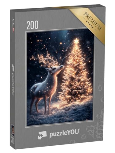 puzzleYOU: Puzzle 200 Teile „Weihnachtshirsch im Winterwald und EIN festlicher Christbaum“ puzzleYOU: Puzzle 200 Teile „Weihnachtshirsch im Winterwald und EIN festlicher Christbaum“ von puzzleYOU