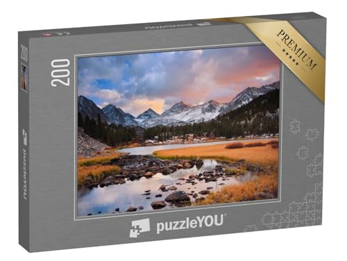 puzzleYOU: Puzzle 200 Teile „Wunderschöner Sonnenuntergang in den Bergen“ – aus der Puzzle-Kollektion Gebirge von puzzleYOU
